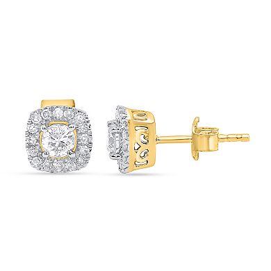 Ethique 1 Carat T.W. Lab-Grown Diamond Halo Pendant Necklace & Cushion-Shaped Stud Earring Set