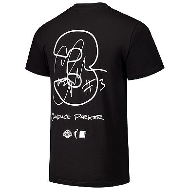 Unisex round21 Candace Parker Black Las Vegas Aces Player Signature Name & Number T-Shirt