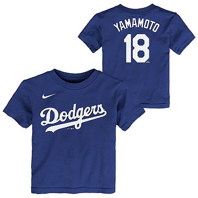 応援グッズ MISTER CARTOON DODGERS YAMAMOTO TEE BLUE YAMAMOTO_TEE_BACK_blue_1800x18