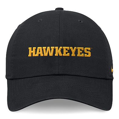 Men's Nike Black Iowa Hawkeyes 2024 On-Field Club Adjustable Hat