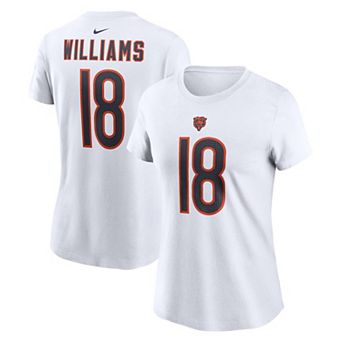 Women's Nike Caleb Williams White Chicago Bears 2024 NFL Draft First Round Pick Fuse Name & Number T-Shirt