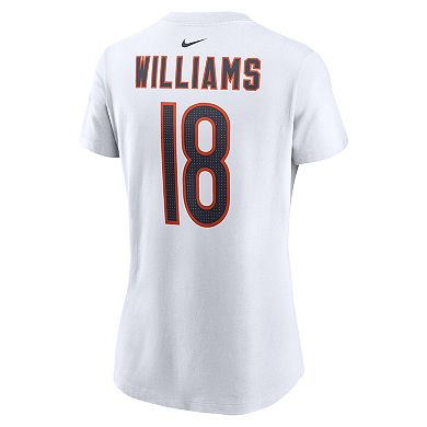 Women's Nike Caleb Williams White Chicago Bears 2024 NFL Draft First Round Pick Fuse Name & Number T-Shirt