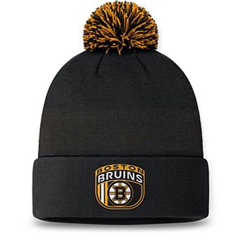 Men's Fanatics Black Boston Bruins 2024 NHL Draft Cuffed Knit Hat with Pom