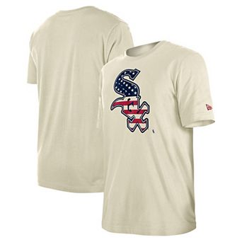 Men's New Era Cream Chicago White Sox 4th of July Flag Fill T-Shirt