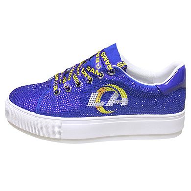 Women's Cuce Royal Los Angeles Rams Team Color Crystal Sneakers