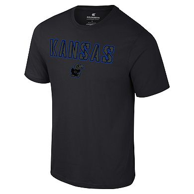 Men's Colosseum Black Kansas Jayhawks Color Pop Active Blend T-Shirt
