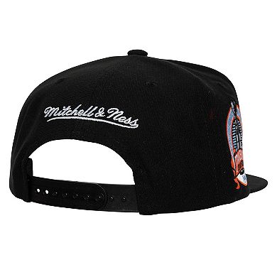 Men's Mitchell & Ness Black New York Rangers Core Top Spot Snapback Hat