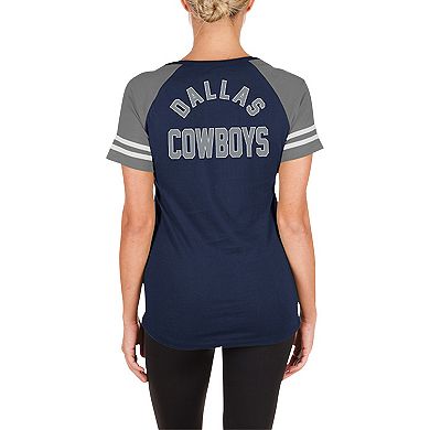 Women's New Era Navy Dallas Cowboys Lace-Up Raglan T-Shirt