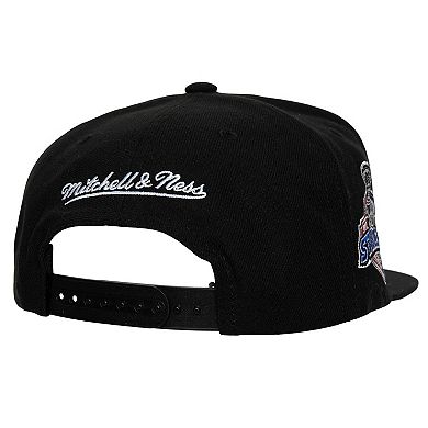 Men's Mitchell & Ness Black Anaheim Ducks Core Top Spot Snapback Hat