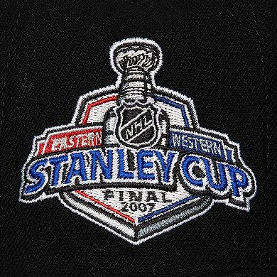 Men's Mitchell & Ness Black Anaheim Ducks Core Top Spot Snapback Hat