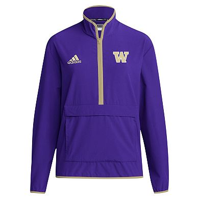 Men's adidas Purple Washington Huskies 2024 Coaches Sideline Half-Zip Jacket