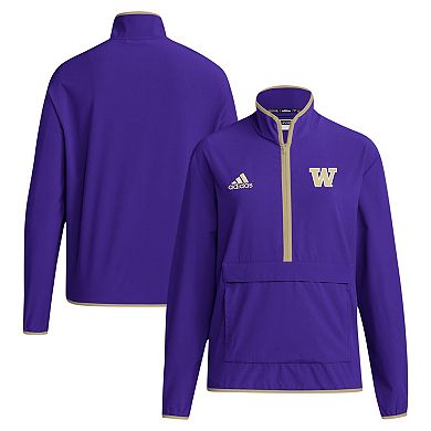 Men's adidas Purple Washington Huskies 2024 Coaches Sideline Half-Zip Jacket