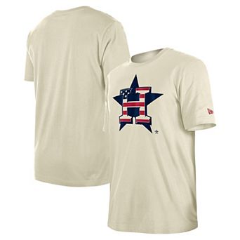Men's New Era Cream Houston Astros 4th of July Flag Fill T-Shirt