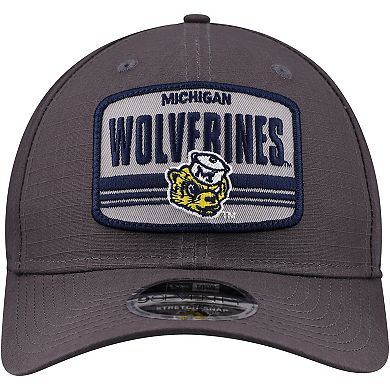 Men's New Era Charcoal Michigan Wolverines Team Elevated 9SEVENTY Stretch-Snap Adjustable Hat