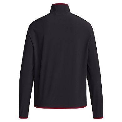 Men's adidas Black Nebraska Huskers 2024 Coaches Sideline Half-Zip Jacket