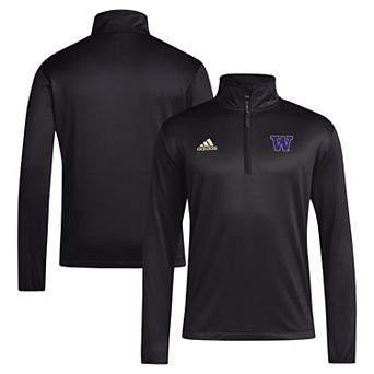 Men's adidas Black Washington Huskies Coaches Sideline Quarter-Zip Top