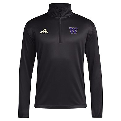 Men's adidas Black Washington Huskies 2024 Coaches Sideline Quarter-Zip Top