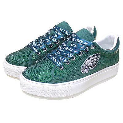 Women s Cuce Green Philadelphia Eagles Team Color Crystal Sneakers