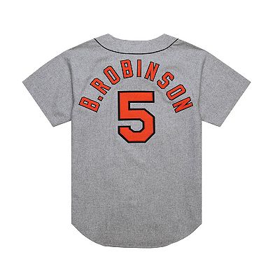 Men's Mitchell & Ness Brooks Robinson Gray Baltimore Orioles Cooperstown Collection 1966 Authentic Jersey
