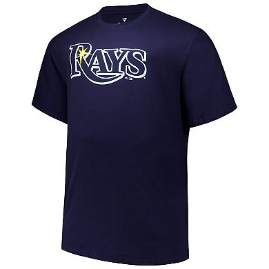 Men's Profile Junior Caminero Navy Tampa Bay Rays Big & Tall Name & Number T-Shirt