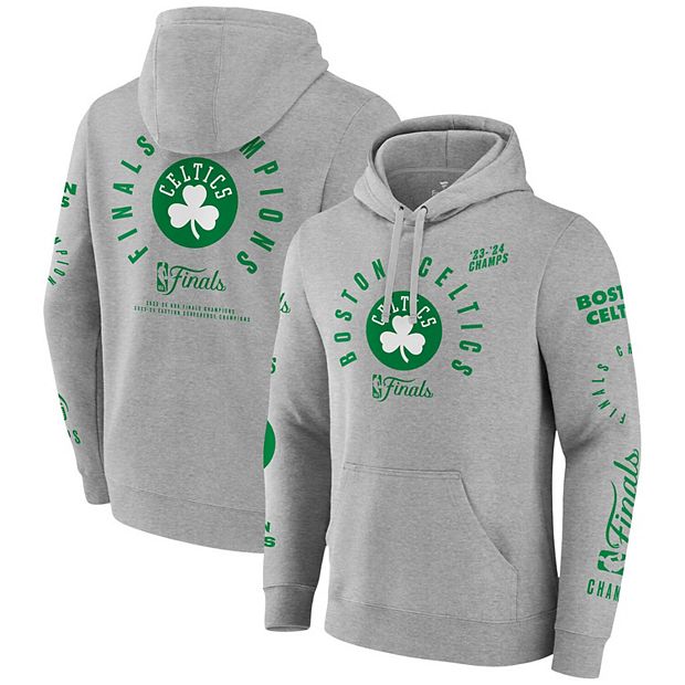 Men s Fanatics Heather Gray Boston Celtics 2024 NBA Finals Champions Drive to the Hoop Pullover Hoodie