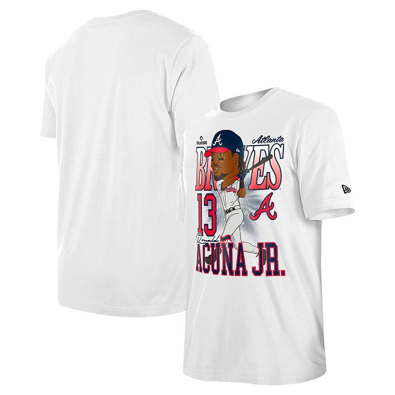 UPC 198359109205 product image for Men's New Era Ronald Acu̱a Jr. White Atlanta Braves Caricature T-Shirt, Size: Me | upcitemdb.com