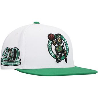 Men's Mitchell & Ness White Boston Celtics Soul Logo Shine 2-Tone Snapback Hat