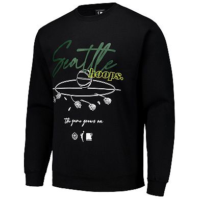 Unisex round21 Black Seattle Storm Bloom Pullover Crew Sweatshirt