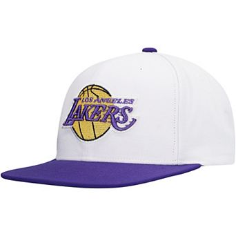 Men's Mitchell & Ness White Los Angeles Lakers Soul Logo Shine 2-Tone Snapback Hat
