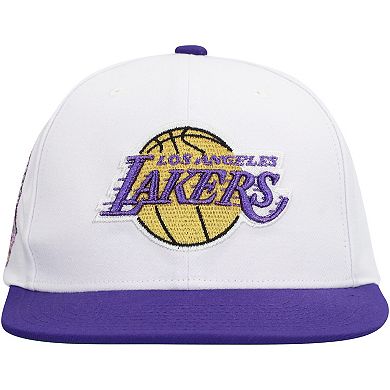 Men's Mitchell & Ness White Los Angeles Lakers Soul Logo Shine 2-Tone Snapback Hat