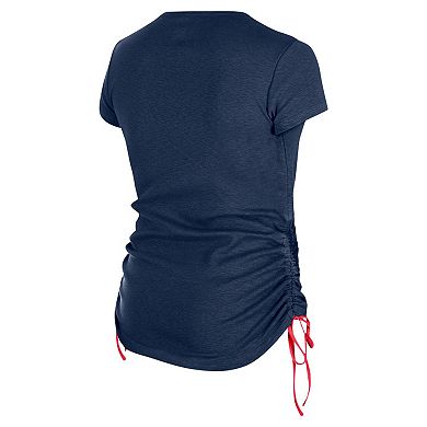 Women's New Era Navy New England Patriots Ruched Side T-Shirt