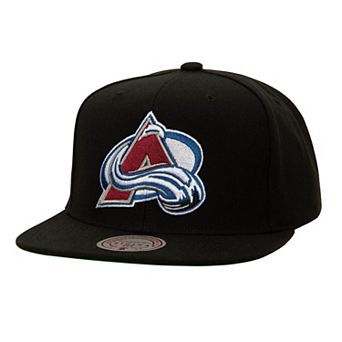 Men's Mitchell & Ness Black Colorado Avalanche Core Top Spot Snapback Hat