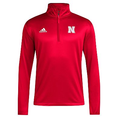 Men's adidas Scarlet Nebraska Huskers 2024 Coaches Sideline Quarter-Zip Top
