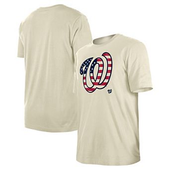 Men's New Era Cream Washington Nationals 4th of July Flag Fill T-Shirt
