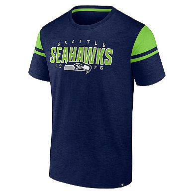 Men's Fanatics College Navy Seattle Seahawks Old School Play Slub T-Shirt
