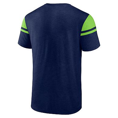 Men's Fanatics College Navy Seattle Seahawks Old School Play Slub T-Shirt