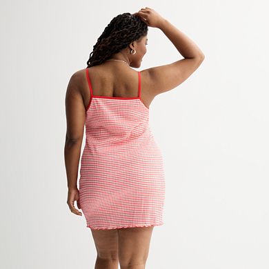 Juniors' Plus Size SO® Crinkle Knit Sheath Mini Dress
