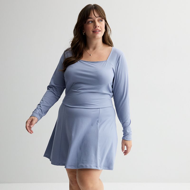Juniors' Plus Size SO® Long Sleeve Skater Mini Dress