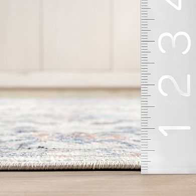 nuLOOM Everlee Faded Persian Machine Washable Area Rug