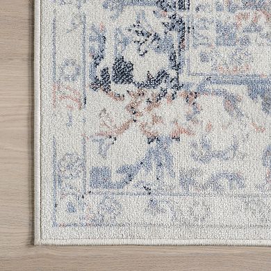 nuLOOM Everlee Faded Persian Machine Washable Area Rug