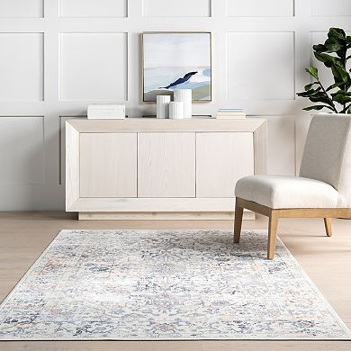 nuLOOM Everlee Faded Persian Machine Washable Area Rug