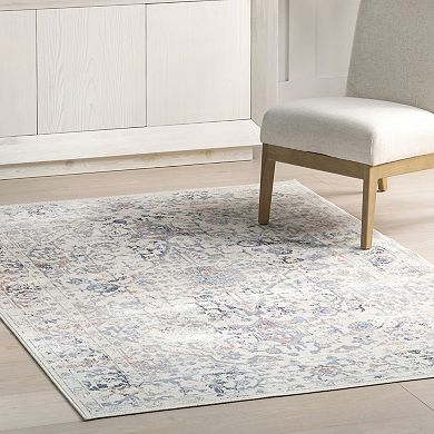 nuLOOM Everlee Faded Persian Machine Washable Area Rug