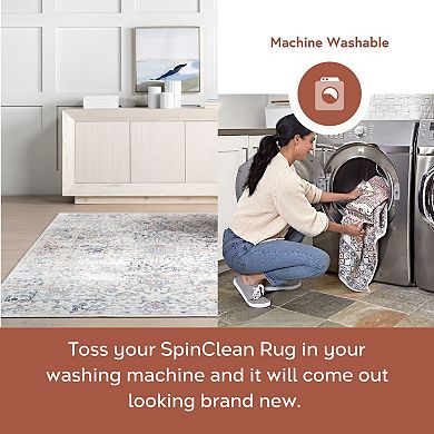 nuLOOM Everlee Faded Persian Machine Washable Area Rug