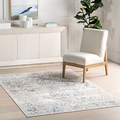 nuLOOM Everlee Faded Persian Machine Washable Area Rug