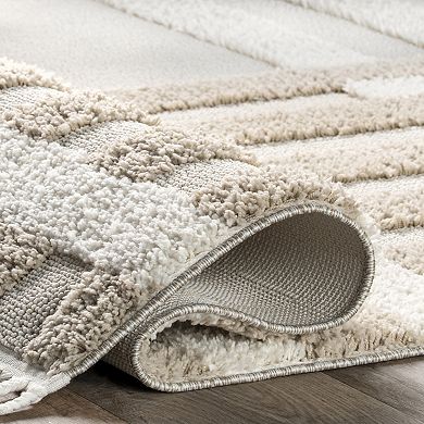 nuLOOM Cordelia Fragmented Stripes Tasseled Area Rug