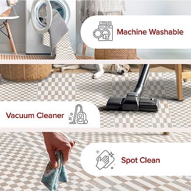 nuLOOM Nikita Faded Geometric Machine Washable Area Rug