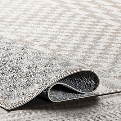 nuLOOM Nikita Faded Geometric Machine Washable Area Rug