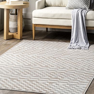 nuLOOM Nikita Faded Geometric Machine Washable Area Rug