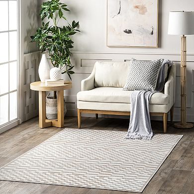 nuLOOM Nikita Faded Geometric Machine Washable Area Rug