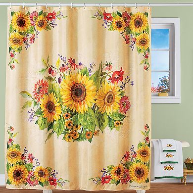 Collections Etc Lovely Sunflower Arrangement Shower Curtain